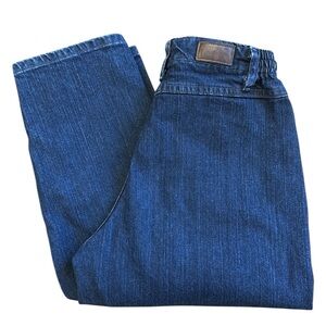 Lee Side Elastic at the Waist Jean High Rise Taper Bareback Dark Blue 8M/26x30.5